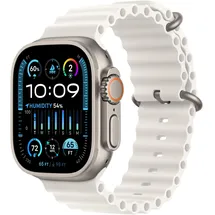 Apple Watch Ultra 2 GPS + Cellular 49 mm Titangehäuse natur, Ocean Armband weiß One Size