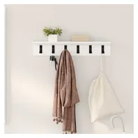 vidaXL Garderobenständer Wandmontiert 60 x 10,5 x 10,5 cm Weiß