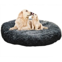 SHADOWIN Übergroßes Hundekorbbett, Hundematte Kissen XL Weich Orthopädisch, Anti Stress Hundekorb, Rundes Beruhigendes Kissen Hundekorb Medium Large Size XXL Donut, Pet Plüsch Haustierbett, Waschbar