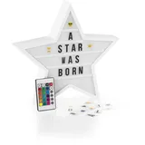 EasyMaxx LED-Leuchtkasten Light Box - Für individuelle Textbotschaften | 150 bunten Emojis und 173 Buchstaben, Zahlen und Symbolen [Stern]