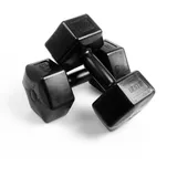 Hantelset Hanteln 2er Set Kunststoff Kurzhantel | Gewicht 2x6kg | Hexagon Hantel - schwarz