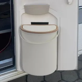 Tenzo-R Einbaumülleimer mit Deckel für Wohnmobil Camping Boote Wohnwagen Weiß