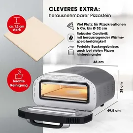 GOURMETmaxx Elektro-Pizzaofen 1700W Edelstahl/schwarz mit Pizzaheber | Schwarz