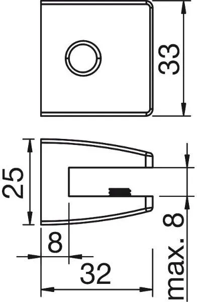Furnika LED-Glasklemmträger ZETA 3S 1.2W alufarbig