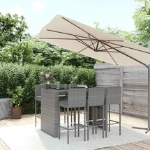 vidaXL Gartenbar-Set 7-tlg. Grau