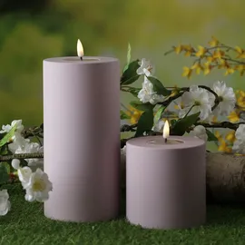 Deluxe Homeart LED Stumpenkerze MIA 10 cm rosa