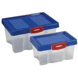 Alpfa Stapelboxen 2er Set blau/weiß