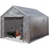TOOLPORT Lagerzelt 3x4 m Zelthalle Unterstand Zeltgarage PE Plane 350 N wasserdicht in grau