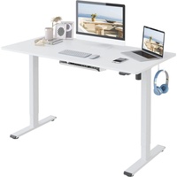 FLEXISPOT Elektrischer Schreibtisch höhenverstellbar mit Platte Sitz- und Stehschreibtisch 2 Höhen mit Monomotor, Home Office 100 x 60 cm (weißer)