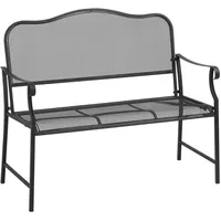 Outsunny Gartenbank schwarz Metall B/H/L: ca. 58x98x113 cm -
