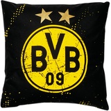 BVB Borussia Dortmund Borussia Dortmund, BVB-Kissen Sterne, Schwarz/Gelb, 40x40cm, 1 Stück (1er Pack)