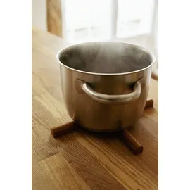 Wenko Topfuntersetzer WENKO "Modell Miley", orange (dunkelbraun, creme), B:25,5cm H:1,7cm T:25,5cm, Massivholz, Silikon, Untersetzer, Topfuntersetzer, aus Bambus mit hitzebeständigen Silikonverbindungen, einklappbar
