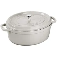 Staub Cocotte 29 cm oval weisser trüffel