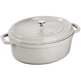 Staub Cocotte 29 cm oval weisser trüffel
