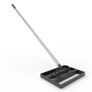 CRMCC 43,2 x 25,4 cm Rasen-Nivellierrechen mit 198,1 cm verstellbarem Edelstahlgriff – robustes Grasnivellierwerkzeug, Nivellierrechen für Rasenpflege, Hof-Nivellierer