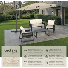 Tectake Ampelschirm Ø 350 cm beige inkl. Schutzhülle