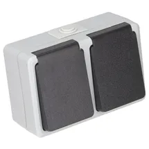 McPower Doppel-Steckdose 2-fach Grau