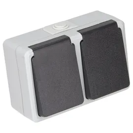 McPower Doppel-Steckdose 2-fach Grau
