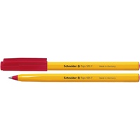 Schneider Schreibgeräte Kugelschreiber Tops 505, Kappenmodell, F, rot, Farbe des Schaftes: gelb