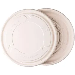 Honest Pack Pizzakarton aus Zuckerrohr 33x3 cm 150 Stück, 100% biologisch abbaubare, kompostierbare Pizzaschachtel, Keine Faltung, platzsparend