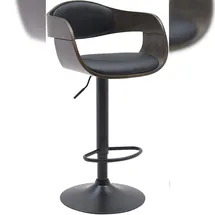 CLP Barhocker Kingston  schwarz/grau Kunstleder