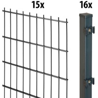 GARDEN 'N' MORE Doppelstabmattenzaun "Standard" Zaunelemente Gr. H/L: 80 cm x 30 m H/L: 80 cm x 30 cm, grau (anthrazit) Zaunelemente