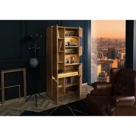 Massivmoebel24 Vitrine CARDIFF 103 x 43,5 x 207 cm Beige