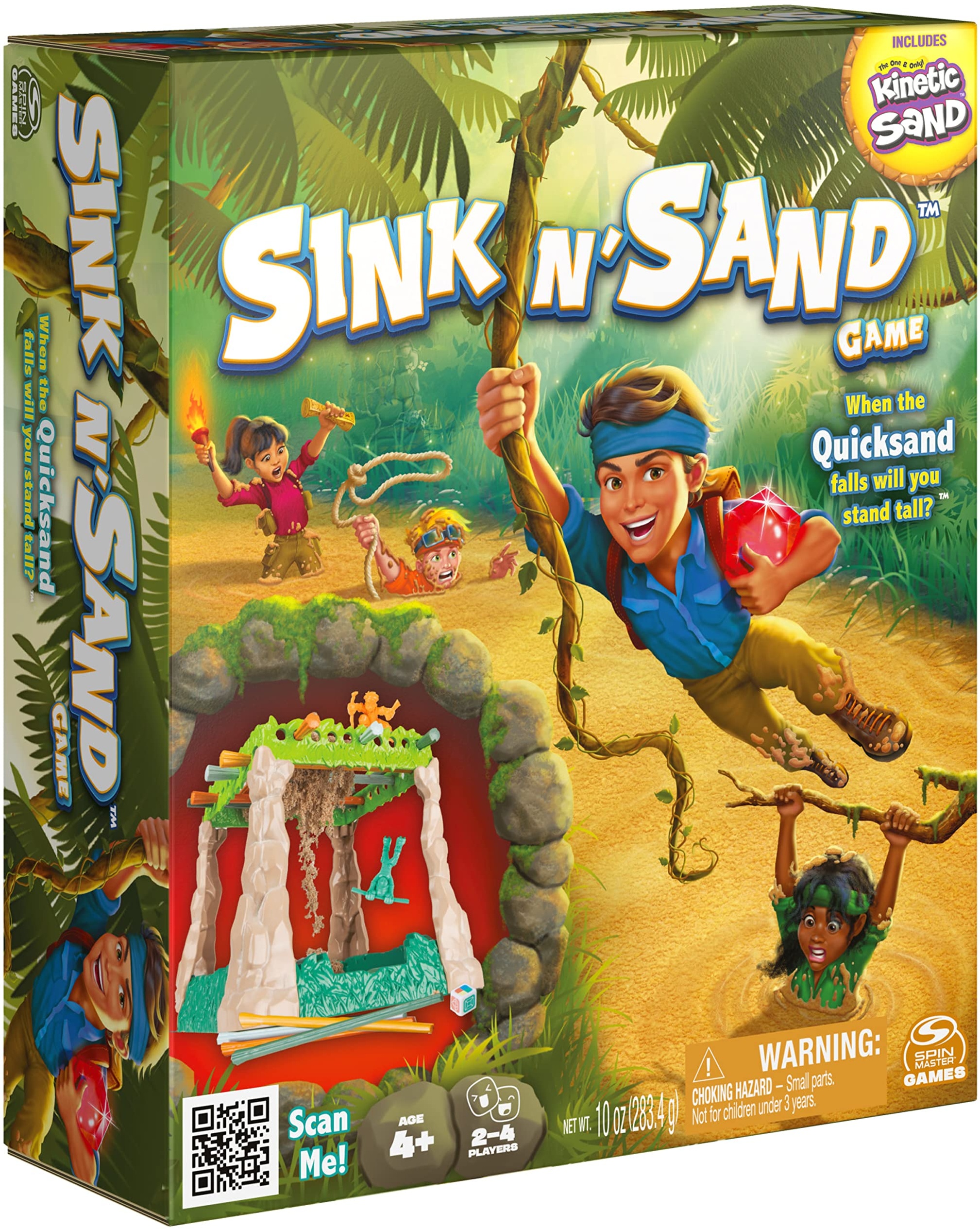 Spin Master Games 6064485 Sink N, Quicksand Board Game with Kinetic Sand Sensory Fun Learning – Easy Toy Gift Idea, for Preschoolers Kids Ages 4 and up