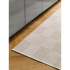 HAY Check Wollteppich 80 x 200 cm Beige/Khaki