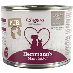 Herrmann's Kreativ-Mix Reinfleisch 200 Gramm Hundenassfutter 12 x 200 Gramm Känguru
