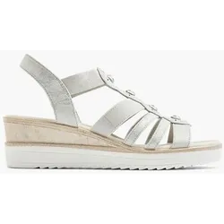 Komfort Keilsandalette - Damen - silber