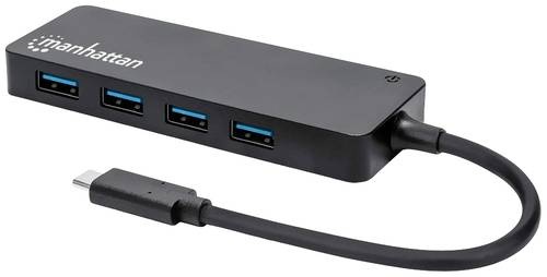 Manhattan 164924 4 Port USB-C® (USB 3.2 Gen 2) Multiport Hub Schwarz