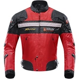 BORLENI Motorradjacke Herren Motorrad Jacke Textiljacke Winddicht mit Protektoren Protektor Jacke Roller Biker Touren Allwetter Damen Rot XXL