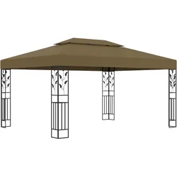 Pavillon mit Doppeldach 3x4 m Taupe 180 g/m2