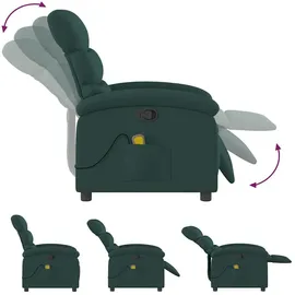 vidaXL Massagesessel Dunkelgrün Stoff 92 x 99,5 x 0 cm Grün mit Fernbedienung