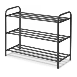 Massido Schuhregal 26 x 66 x 53 cm 3 Ebenen schwarz