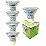 Trango 5er Pack GU1015*5 GU10 LED Leuchtmittel mit - 5 Watt - 3000K warmweiß zum Austausch GU10 & MR16 Leuchtmittel für Einbauleuchten, Deckenstrahler, Einbaustrahler, Deckenleuchte, Spots