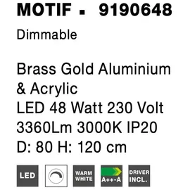 Nova Luce Motif 1-flg. Ø 80 cm gold
