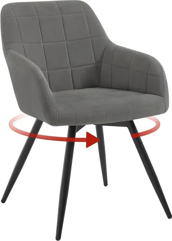 WOLTU schwenkbarer Esszimmerstuhl, ergonomischer Küchenstuhl, gepolsterte Samtoberfläche, Metallbeine, Sessel für Wohnzimmer, Büro, Schlafzimmer, Balkon, dunkelgrau, EZS85dgr-1