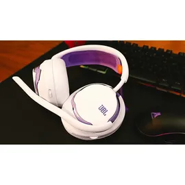JBL Quantum 650 Wireless Over-Ear-Gaming-Headset, weiss/violett