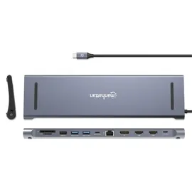 Manhattan Dockingstation 12-in-1 4K 1xHDMI 2xDP 3xUSB-A
