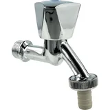 tecuro Auslaufventil 1/2 Zoll, Haubengriff, Schlauchtülle - Ms hochglanzverchromt