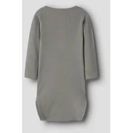 NAME IT "NBMKAB LS BODY NOOS", Mädchen, Gr. 56, N-Gr, grau (shadow), Feinripp, Obermaterial: 57% Baumwolle, 38% Modal, 5% Elasthan, unifarben, regular fit, Rundhals, Bodys