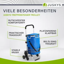Juskys 3in1 Einkaufstrolley Dunkelblau