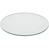 Relaxdays Glasplatte, Ø 40 cm, 8 mm dick, gehärtetes ESG, runde Glasscheibe für Tisch & Kamin, Tischplatte, transparent