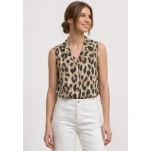 STREET ONE Blusentop mit Bowling-Kragen und Knoten Beige 34