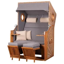 deVries dekoVries GmbH deVries Strandkorb Trend 45 - PE walnut - Dessin 751 - inkl. Schutzhülle