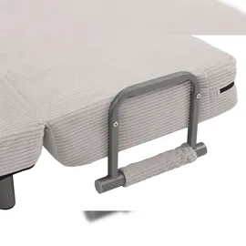 Mendler Schlafsessel HWC-K29, Klappsessel Schlafsofa Gästebett, Liegefläche 190x100cm, Stoff Cord (330g/m2) ~ hellgrau