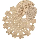 Beliani Teppich beige Jute ⌀ 120 cm Birecik