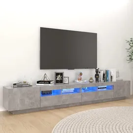 vidaXL TV-Schrank mit LED-Leuchten 260x35x40 cm Grau Holz